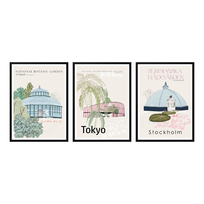 Set de cuadros "Gardens of the World"