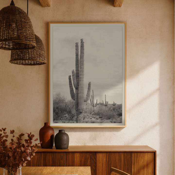 Cuadro "Saguaro BaW"
