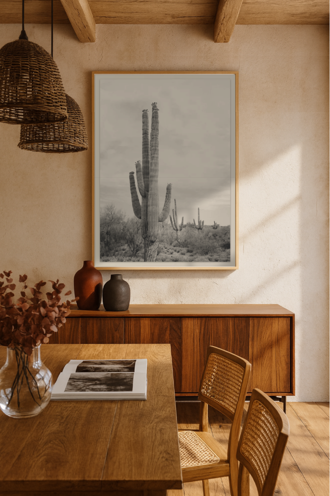 Cuadro "Saguaro BaW"