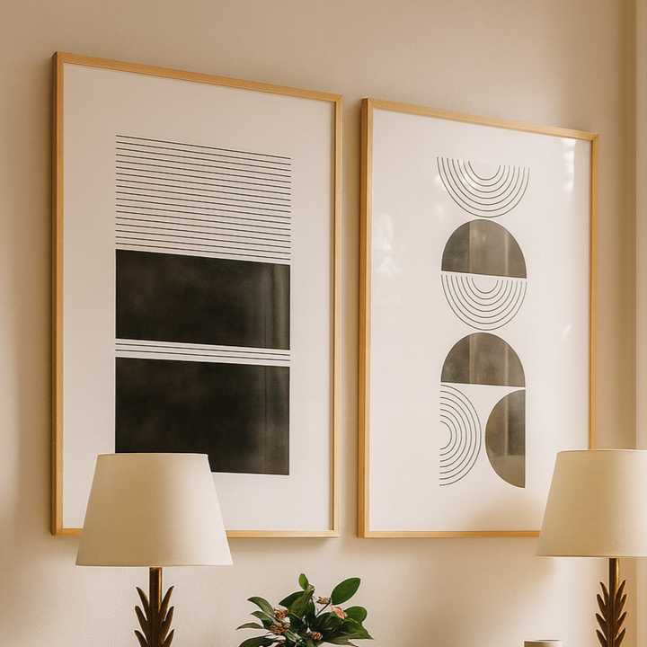 Set de cuadros "Monochrome Geometry"