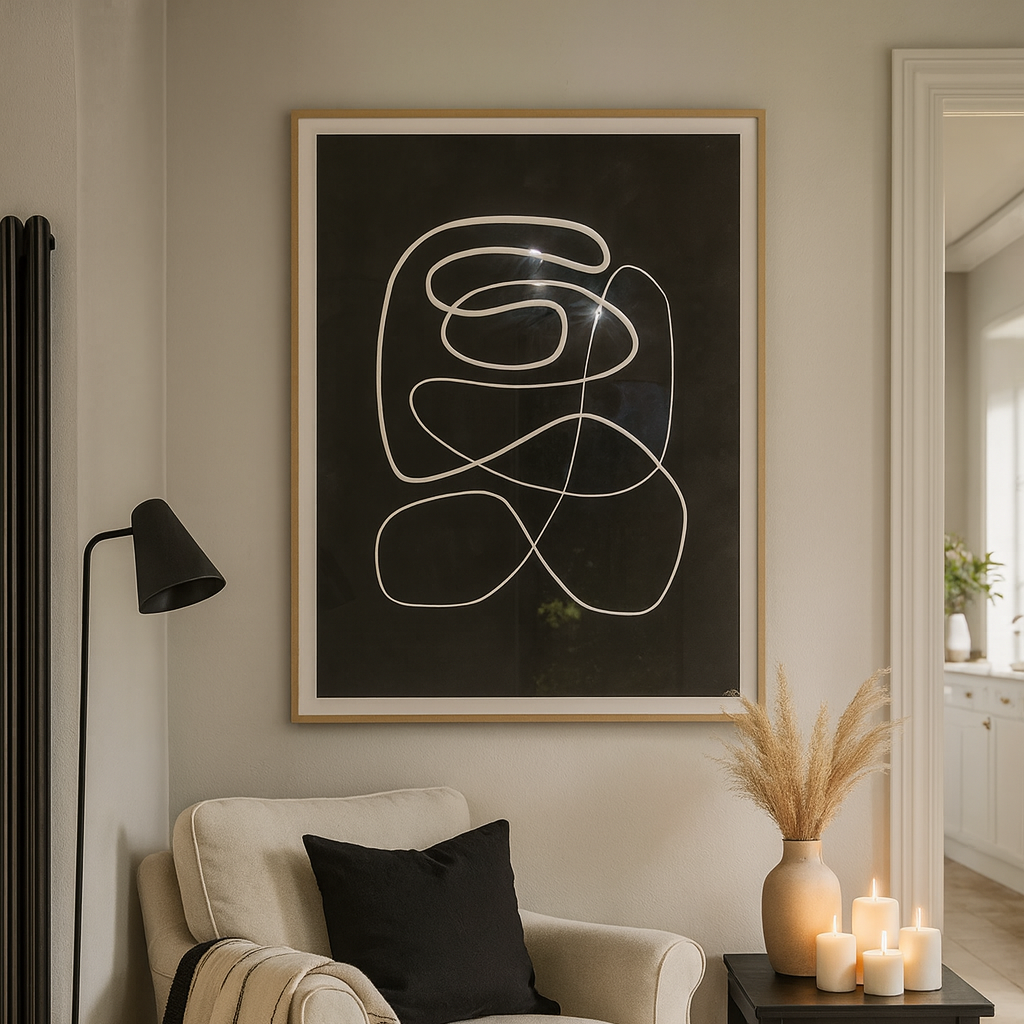 Cuadro "One line white"