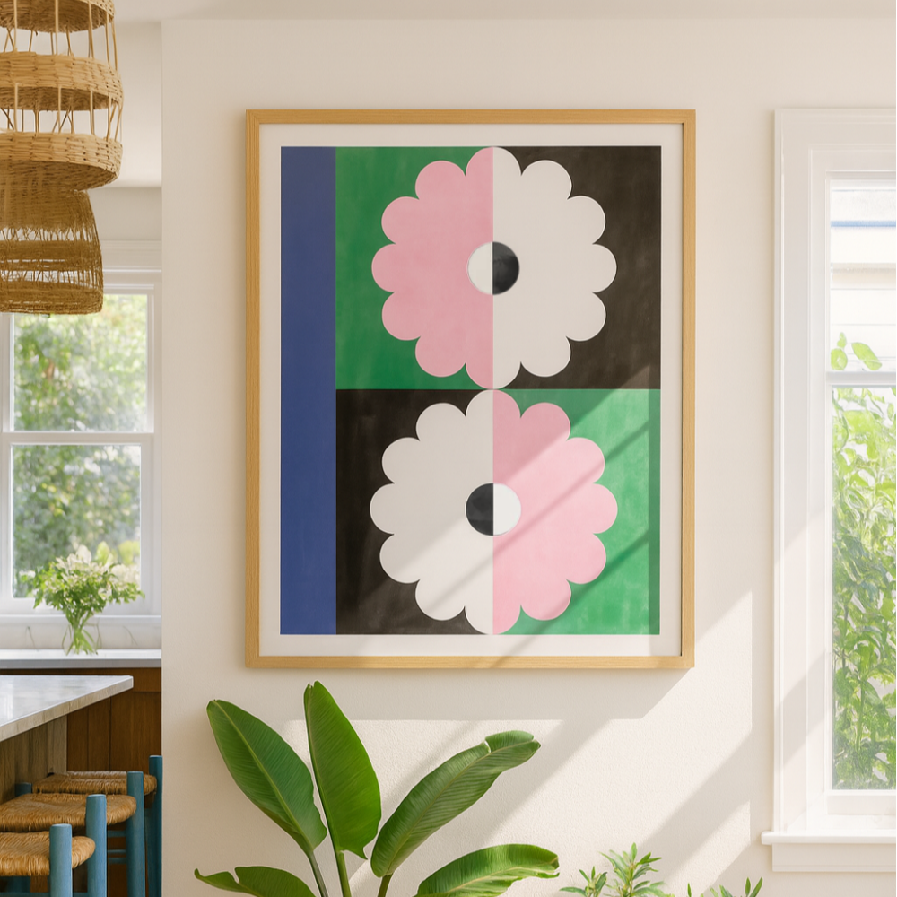 Cuadro "Two geometric flowers"