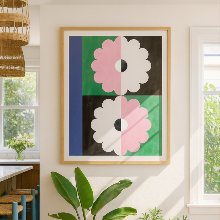 Cuadro "Two geometric flowers"