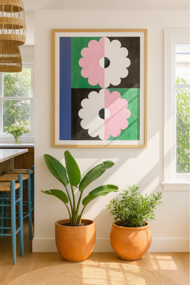 Cuadro "Two geometric flowers"
