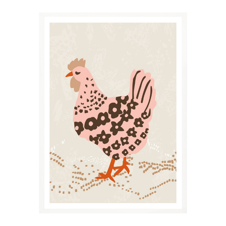 Cuadro "Pink hen on the grass"