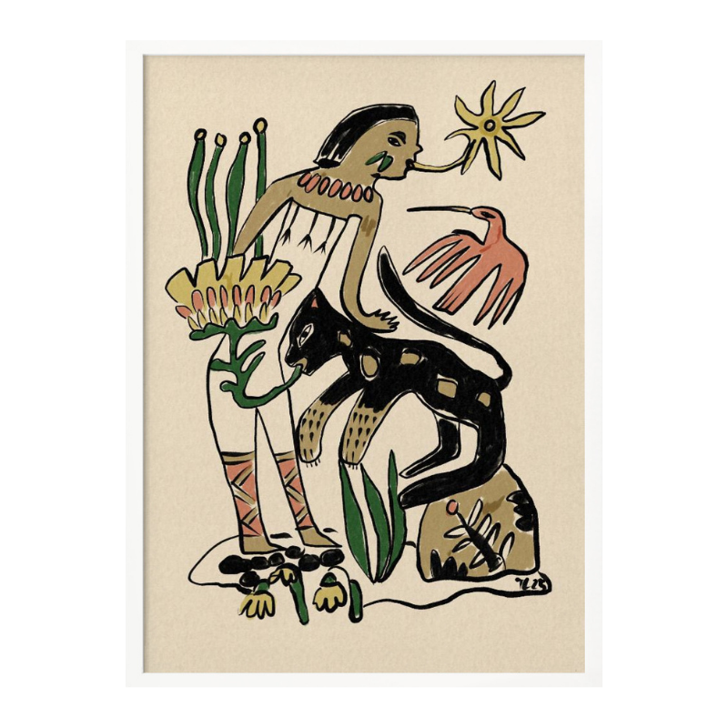 Cuadro "Folk Figure and Panther"