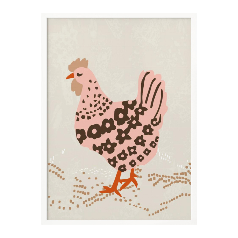 Cuadro "Pink hen on the grass"