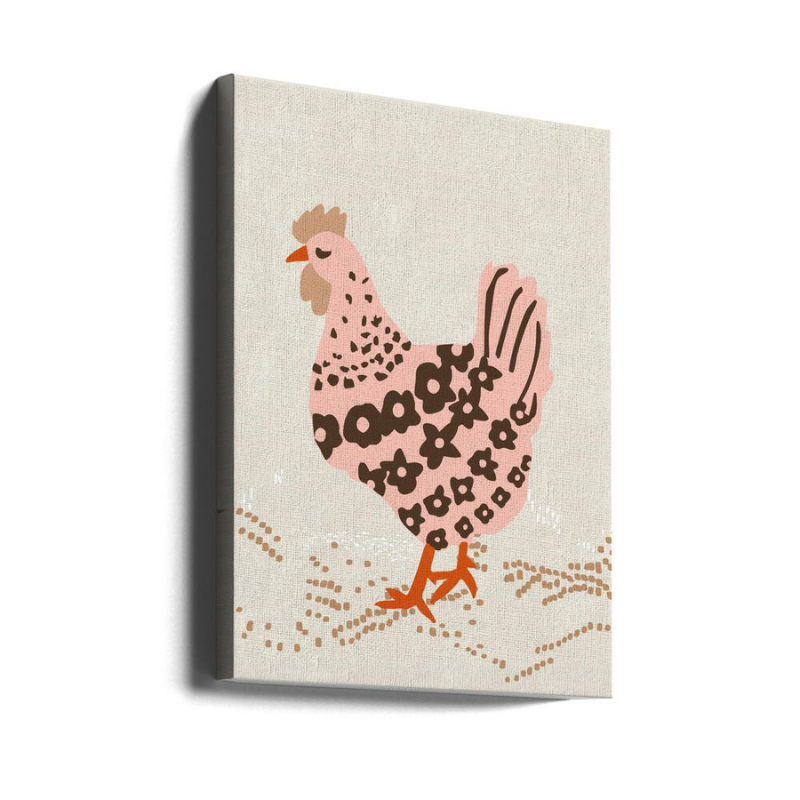 Cuadro "Pink hen on the grass"