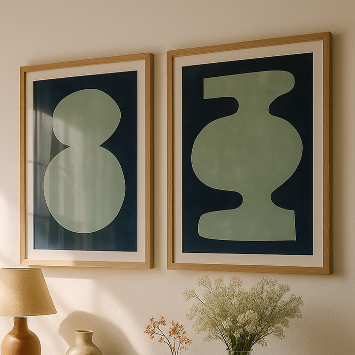 Set  de cuadros "Sky blue abstract"
