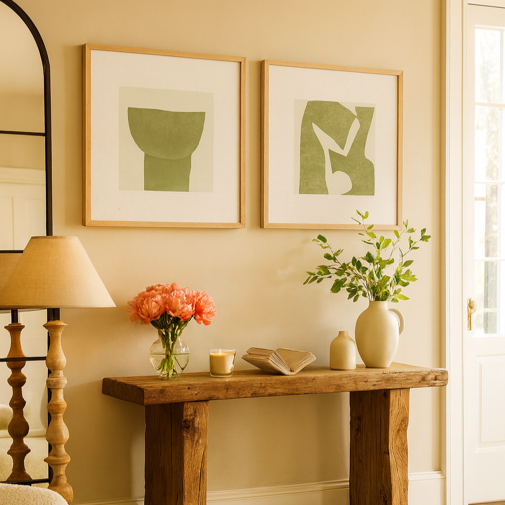 Cuadro "Green Geometric Harmony"