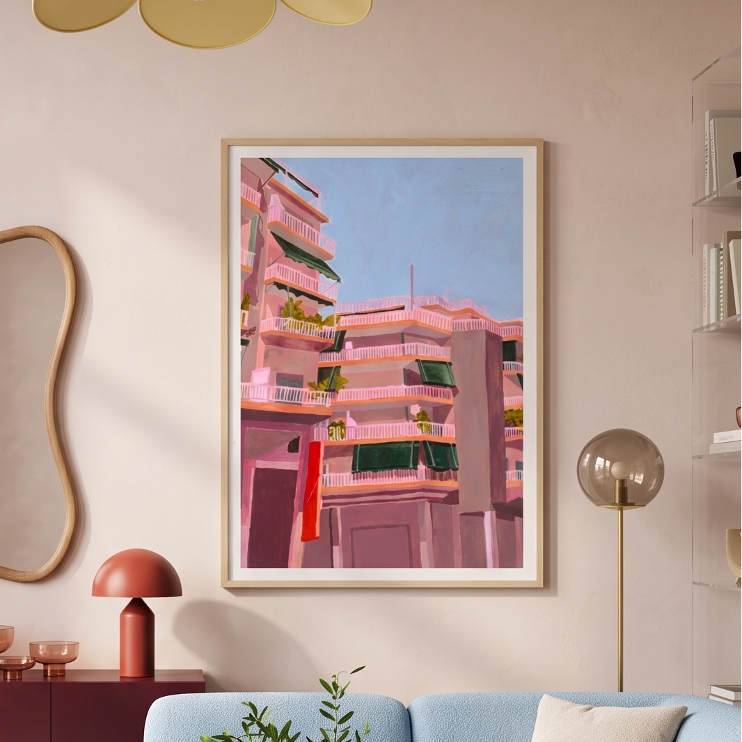 Cuadro "Pink City Balconies"