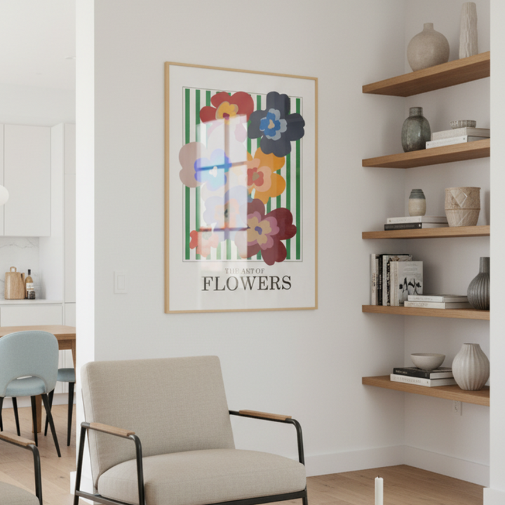 Cuadro "The Art Of Flowers Green Stripe"