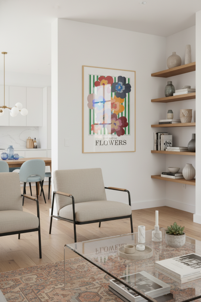 Cuadro "The Art Of Flowers Green Stripe"