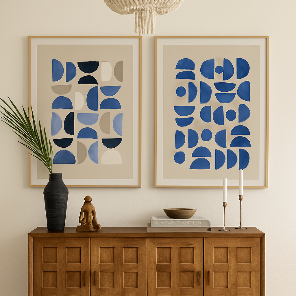 Cuadro "Blue geometric pattern 2"