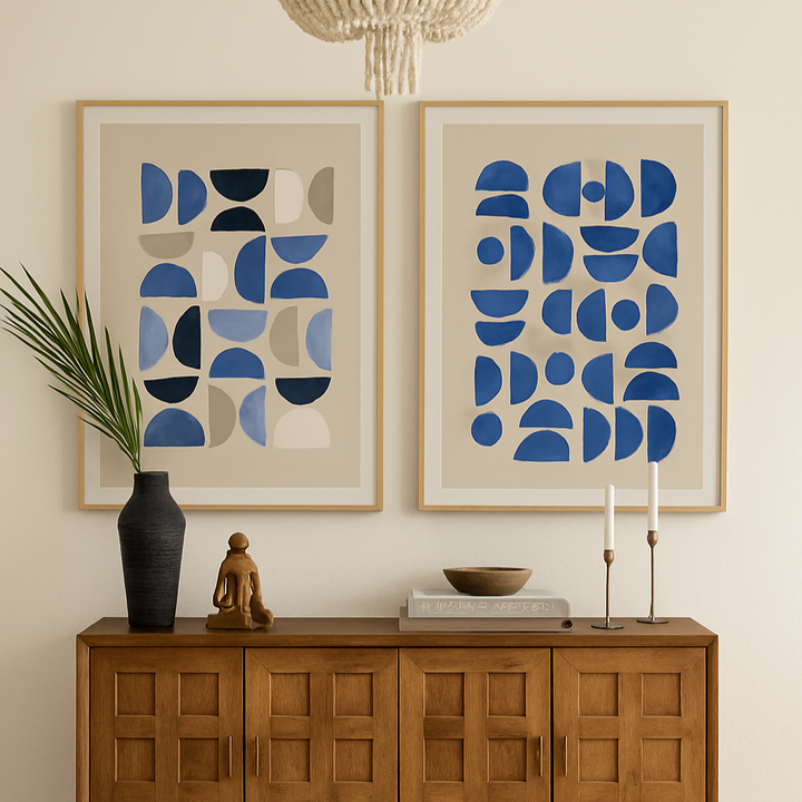 Cuadro "Blue geometric pattern"