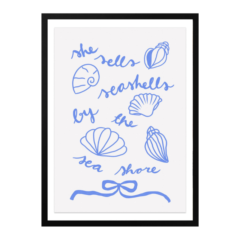 She sells seashells by the seashore Art Print