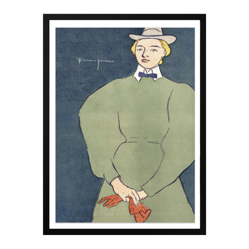 Woman Holding Gloves Art Print