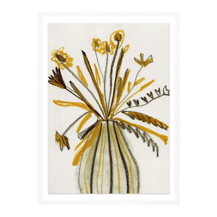 Still Life of a Dried Yellow Bouquet Art Print