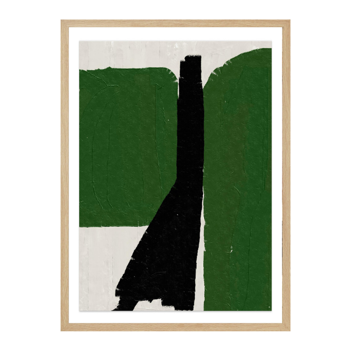 Green Black Oil Abstract No. 1 Art Print