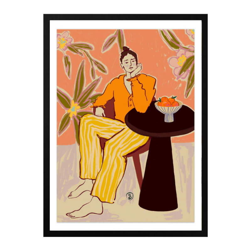 Woman with Oranges Art Print