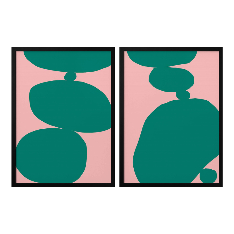 Set de cuadros "Soft Flowing Shapes"