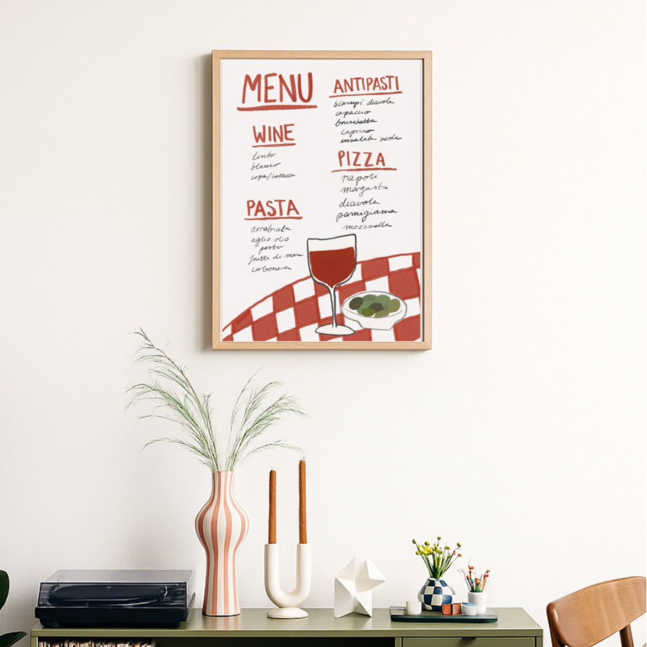 Cuadro "Italian Menu"