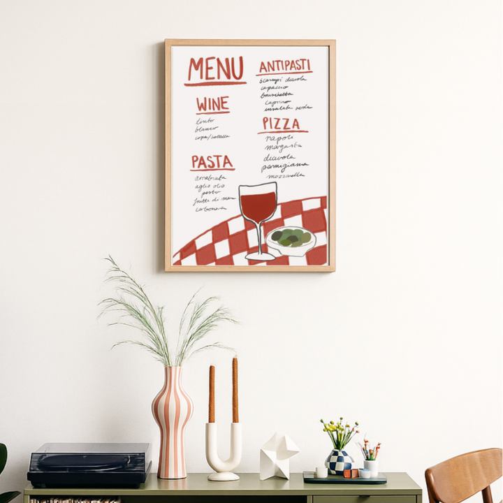 Cuadro "Italian Menu"