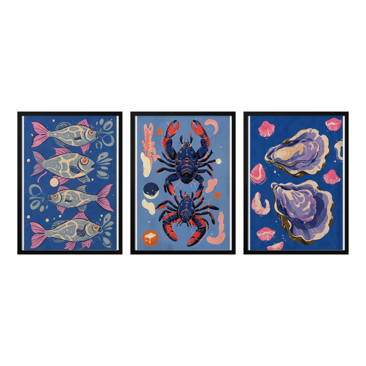 Set "Deep Blue Treasures" Art Prints