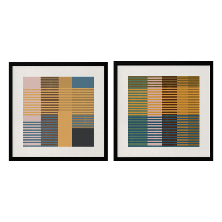 Set de cuadros "Striped Color Blocks"