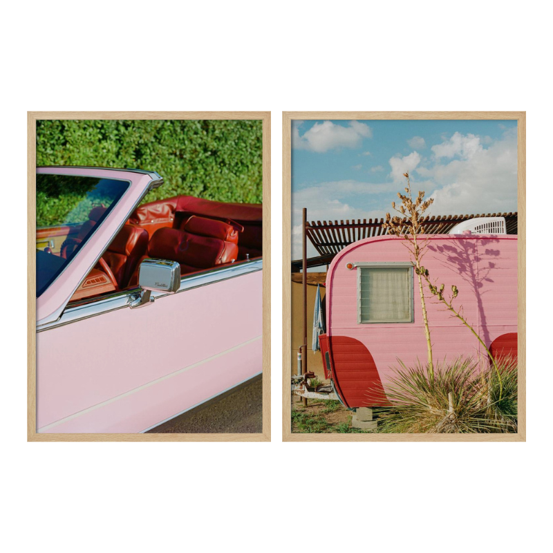 Set de cuadros "Pink Road Trip"