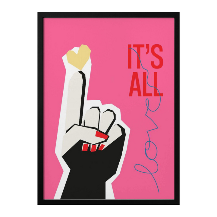 All Love Hand Pink Art Print