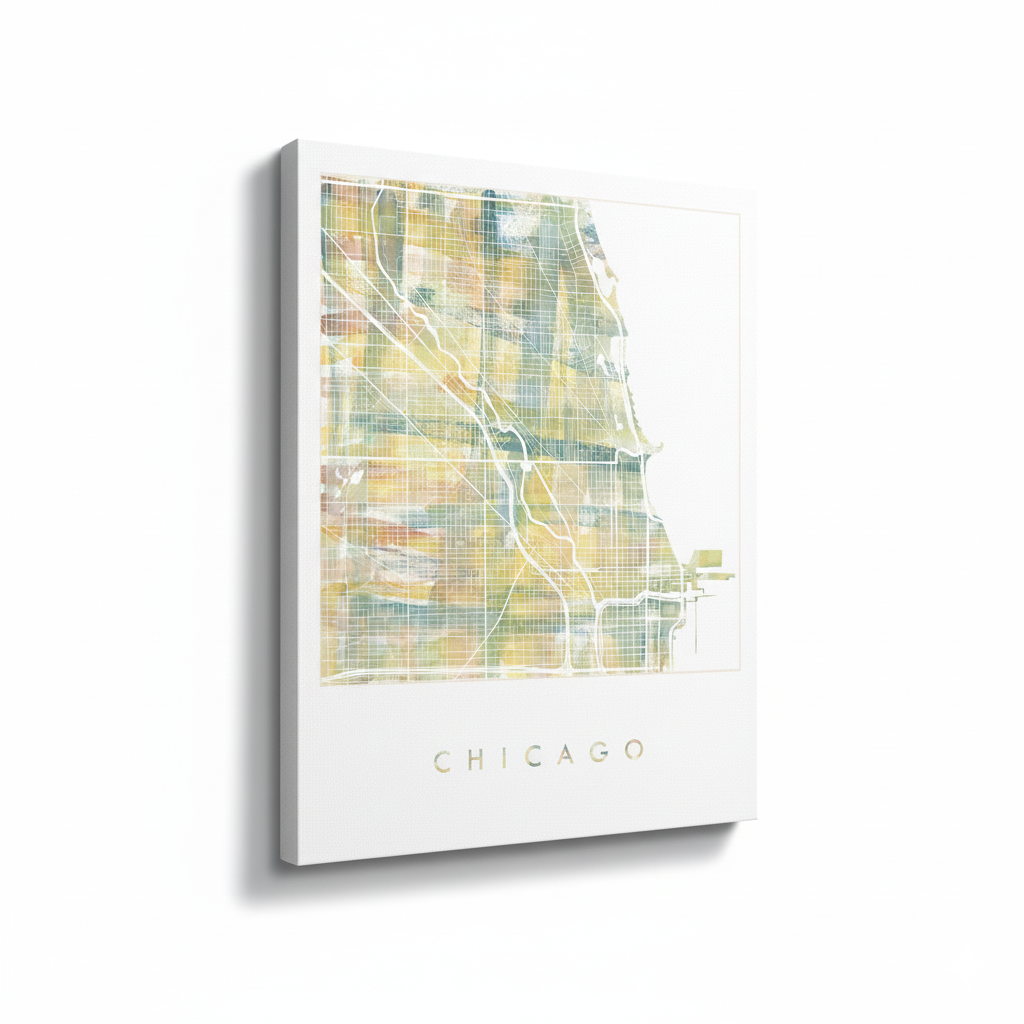 Cuadro "Chicago Illinois II Watercolor"