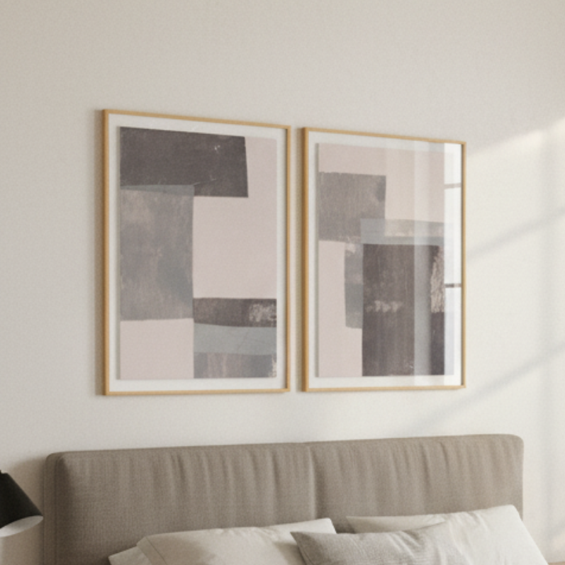 Set de cuadros "Gray Blocks"