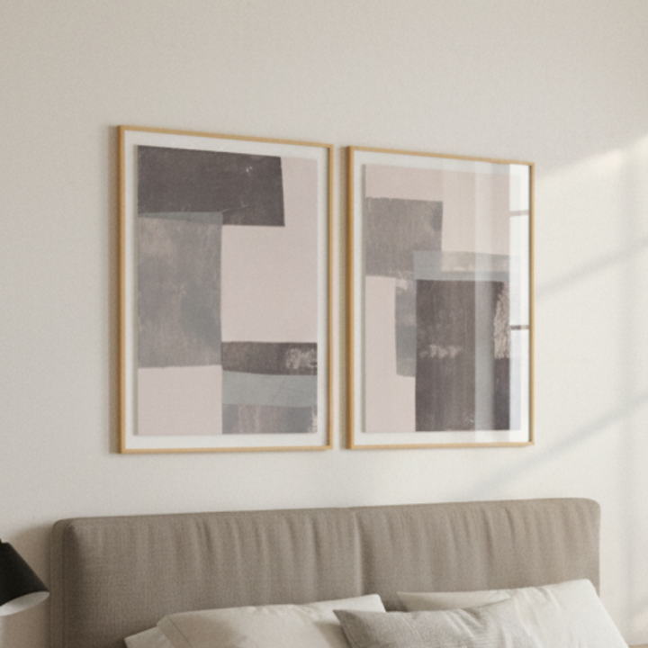 Set de cuadros "Gray Blocks"