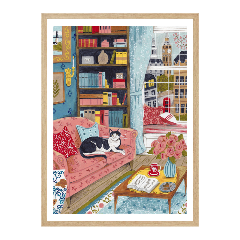 Cuadro "Cat on sofa in London"