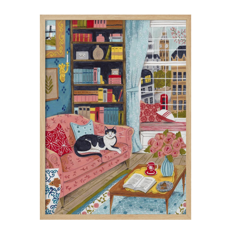 Cuadro "Cat on sofa in London"