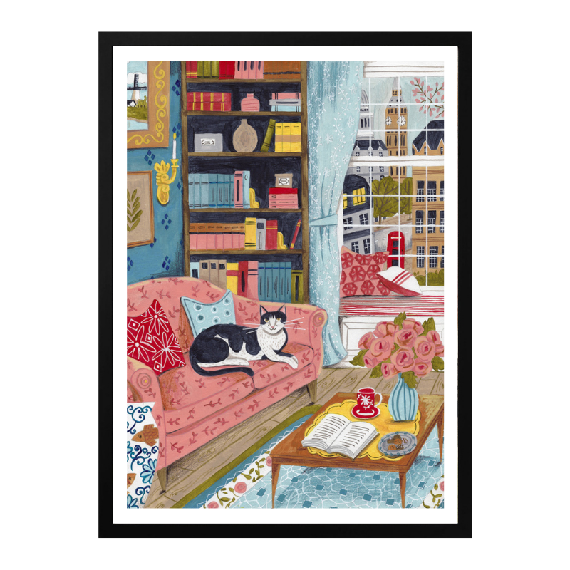 Cuadro "Cat on sofa in London"