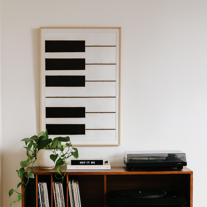 Cuadro "Black and gold piano"