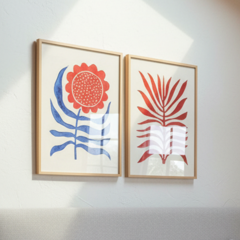 Set de cuadros "Flora / Lino"