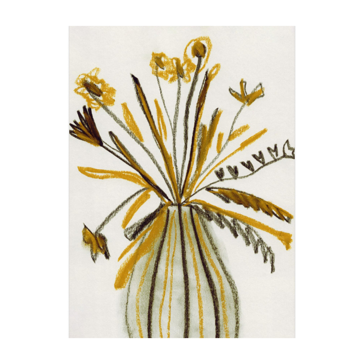 Still Life of a Dried Yellow Bouquet Art Print