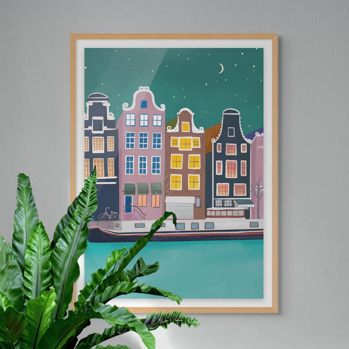 Amsterdam by night Art Print