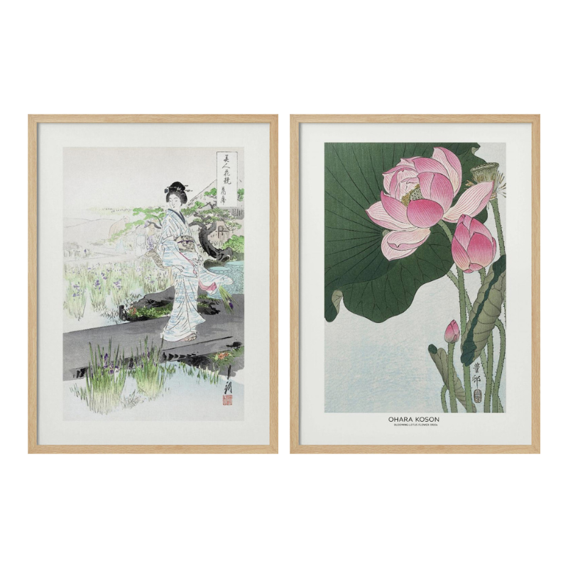 Set de cuadros "Garden & Lotus"