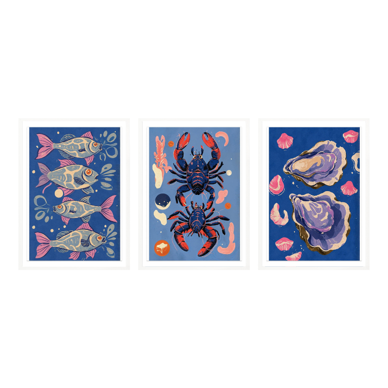 Set "Deep Blue Treasures" Art Prints