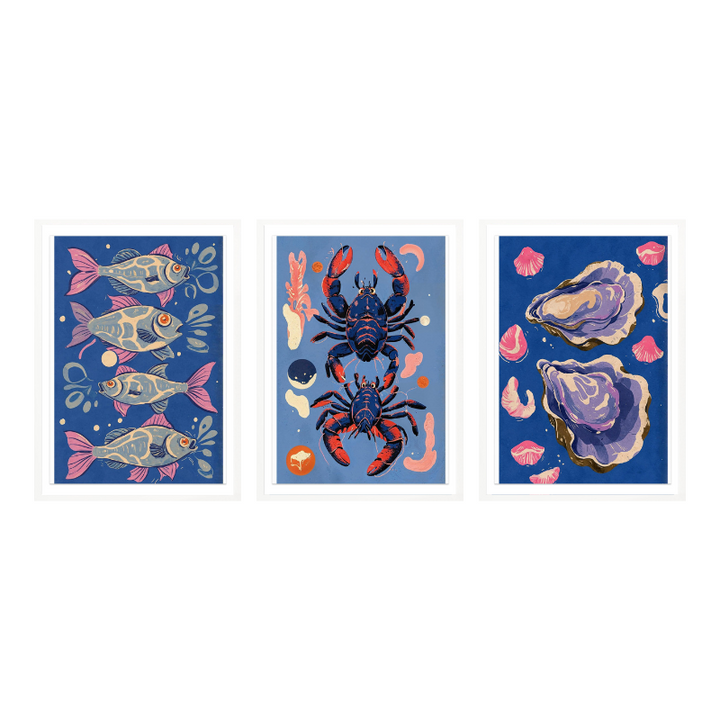 Set "Deep Blue Treasures" Art Prints