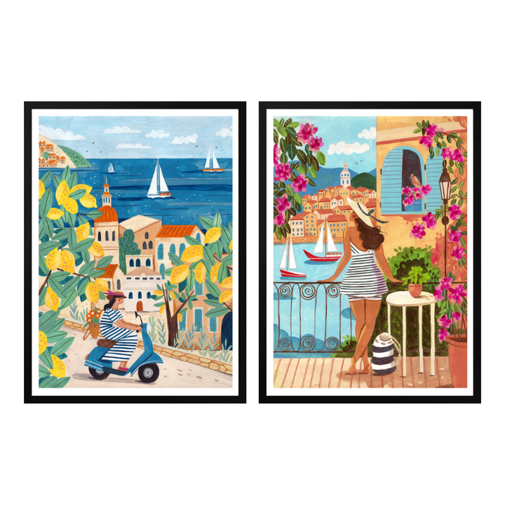 Set de cuadros "Summer in the Riviera Set"