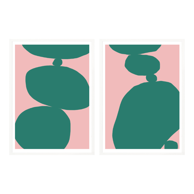 Set de cuadros "Soft Flowing Shapes"