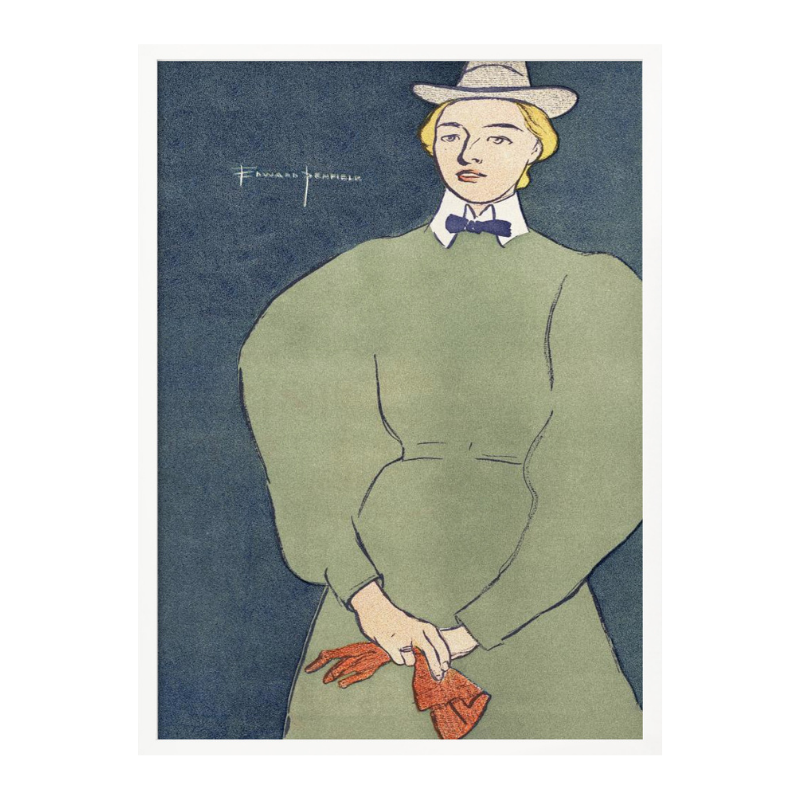 Woman Holding Gloves Art Print