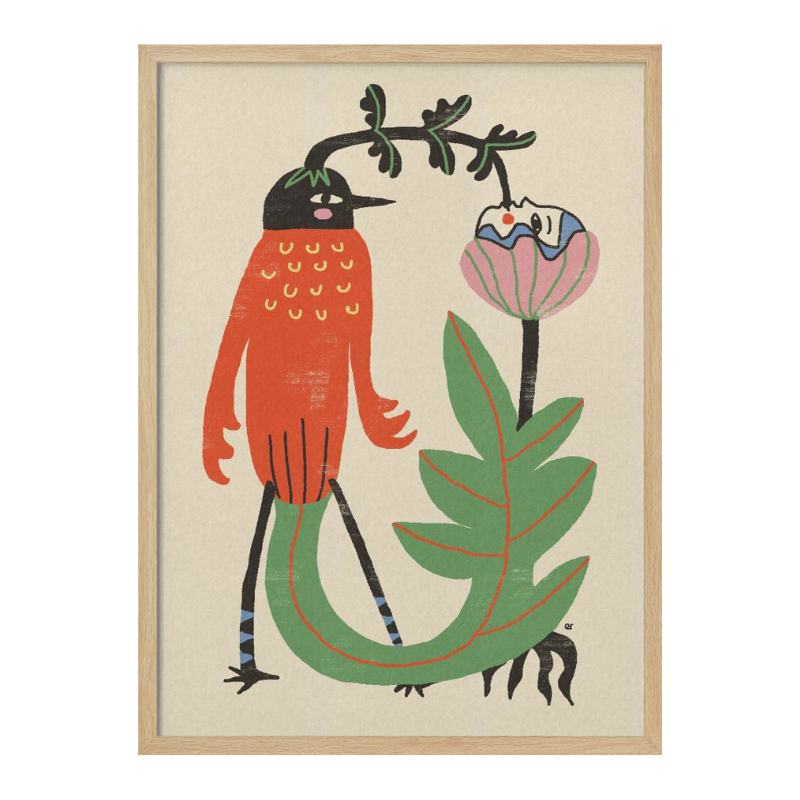 Cuadro "Whimsical Bird and Flower"