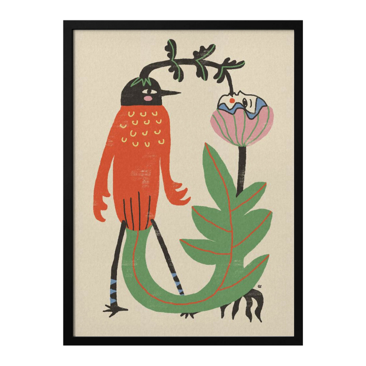 Cuadro "Whimsical Bird and Flower"