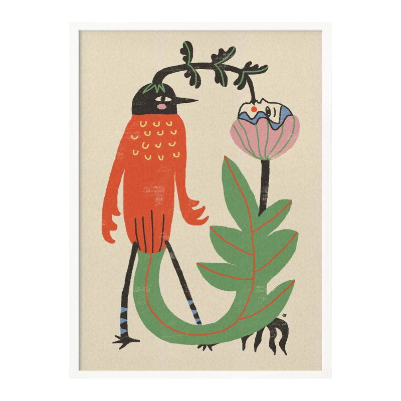 Cuadro "Whimsical Bird and Flower"